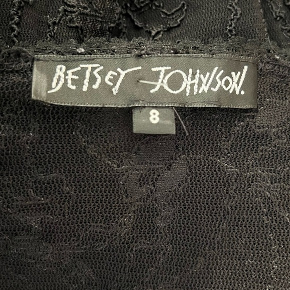 Vintage 90s Betsey Johnson Sheer Lace 3D Ribbon Rose Goth Grunge Mini Dress - Picture 8 of 10